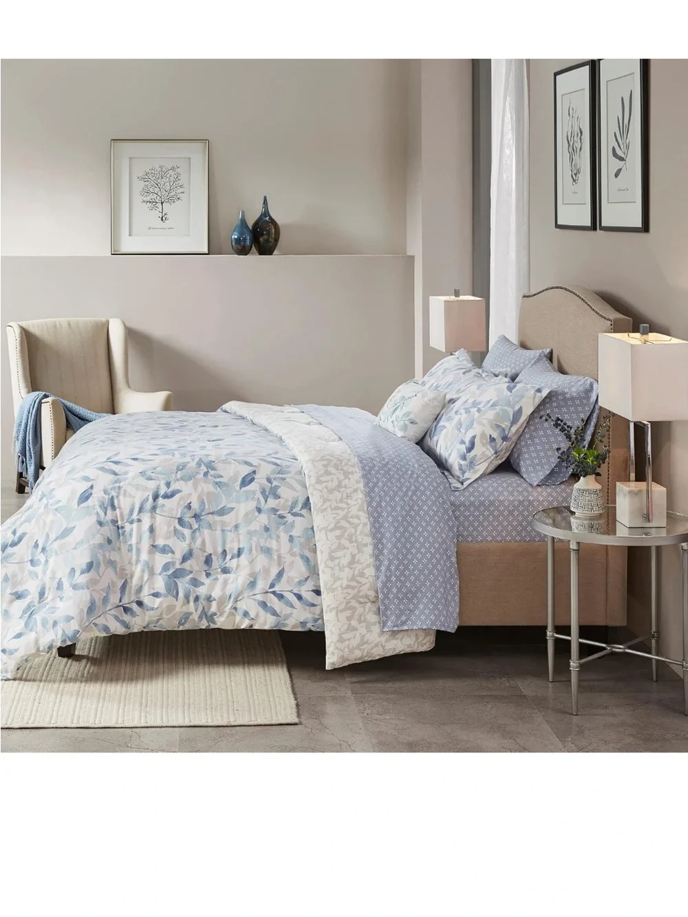 Madison Park Essentials Cozy Bed in a Bag Reversible Comforter with Sheets Queen